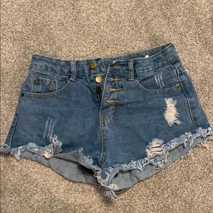 Shein high waisted jean shorts